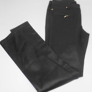 MICHAEL KORS STRAIGHT LEG BLACK LEATHER SZ 12